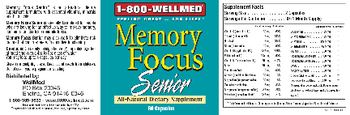 1-800 WellMed Memory Focus Senior - allnatural supplement