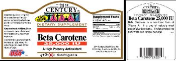 21st Century Beta Carotene 25,000 IU - supplement