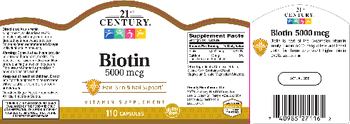 21st Century Biotin 5000 mcg - vitamin supplement