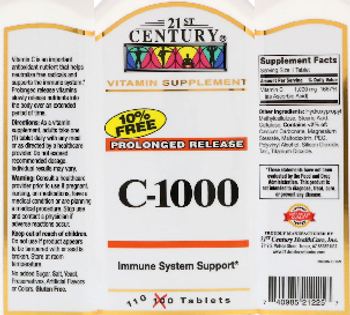 21st Century C-1000 - vitamin supplement