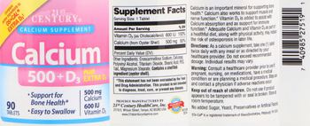 21st Century Calcium 500 +D3 - calcium supplement