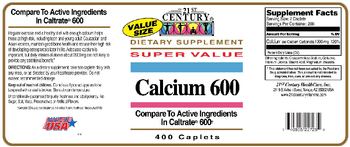 21st Century Calcium 600 - supplement