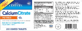 21st Century Calcium Citrate Petites + D3 - calcium vitamin d3 supplement