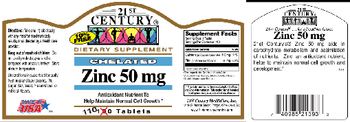 21st Century Chelated Zinc 50 mg - supplement