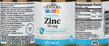 21st Century Chelated Zinc 50 mg - mineral supplement