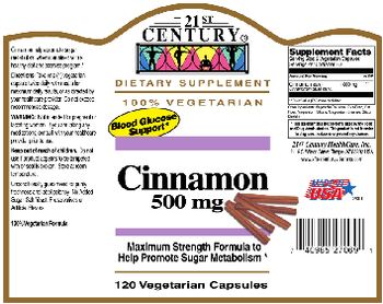 21st Century Cinnamon 500 mg - supplement