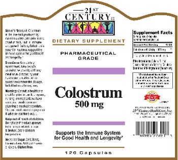 21st Century Colostrum 500 mg - supplement