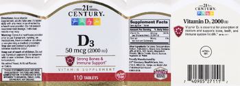 21st Century D3 50 mcg (2000 IU) - vitamin supplement