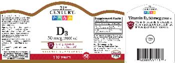 21st Century D3 50 mcg (2000 IU) - vitamin supplement