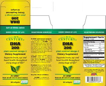 21st Century DHA 200 Plant-Sourced Omega-3 - supplement