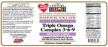 21st Century Enteric Coated Triple Omega Complex 3-6-9 - supplement
