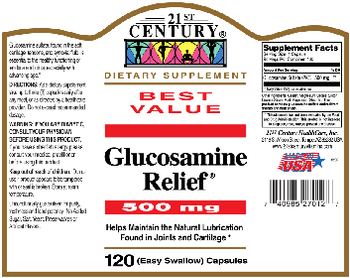 21st Century Glucosamine Relief 500 mg - supplement