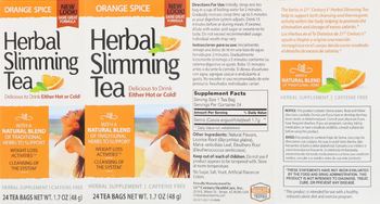 21st Century Healthcare Herbal Slimming Tea Orange Spice - herbal supplement