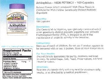 21st Century High-Potency Acidophilus - supplement