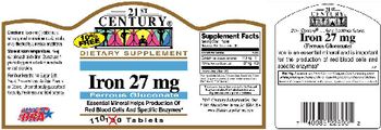 21st Century Iron 27 mg Ferrous Gluconate - supplement