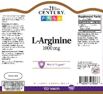 21st Century L-Arginine 1000 mg - supplement