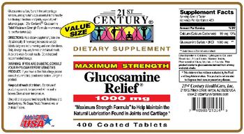 21st Century Maximum Strength Glucosamine Relief 1000 mg Value Size - supplement