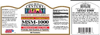 21st Century Maximum Strength MSM-1000 - supplement