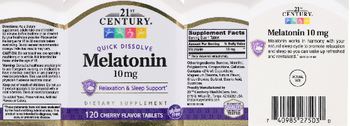 21st Century Melatonin 10 mg - supplement