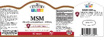 21st Century MSM 1000 mg - supplement