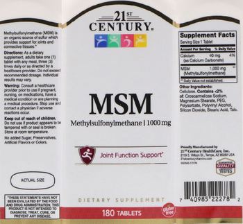 21st Century MSM - supplement