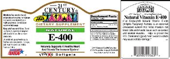 21st Century Natural E-400 - supplement