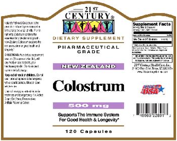 21st Century New Zealand Colostrum 500 mg - supplement