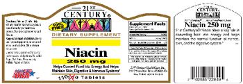 21st Century Niacin 250 mg - supplement