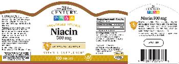 21st Century Niacin 500 mg - vitamin supplement