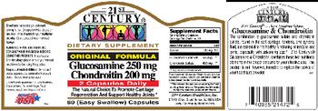 21st Century Original Formula Glucosamine 250 mg Chondroitin 200 mg - supplement