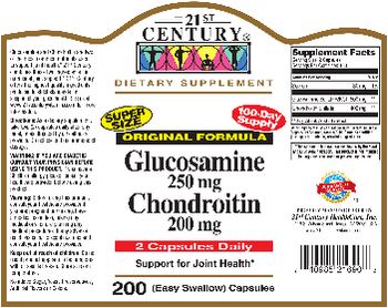 21st Century Original Formula Glucosamine 250 mg Chondroitin 200 mg - supplement
