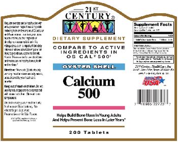 21st Century Oyster Shell Calcium 500 - supplement