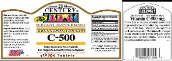 21st Century Prolonged Release C-500 - supplement