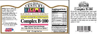21st Century Prolonged Release Complex B-100 - supplement