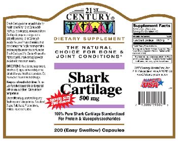 21st Century Shark Cartilage 500 mg - supplement