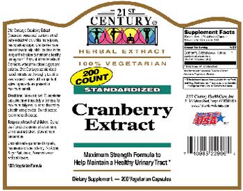 21st Century Standardized Cranberry Extract - supplement