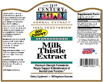 21st Century Standardized Milk Thistle Extract - supplement