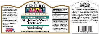 21st Century Standardized St. John's Wort Extract - supplement