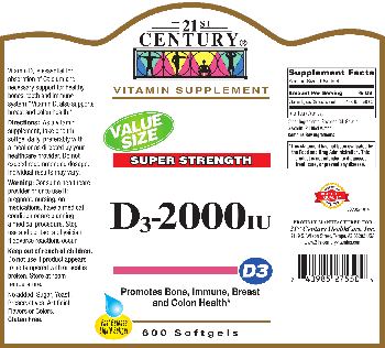 21st Century Super Strength D3-2000 IU - vitamin supplement