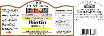 21st Century Ultra Potency Biotin 10,000 mcg - vitamin supplement