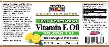 21st Century Vitamin E Oil 30,000 IU - supplement