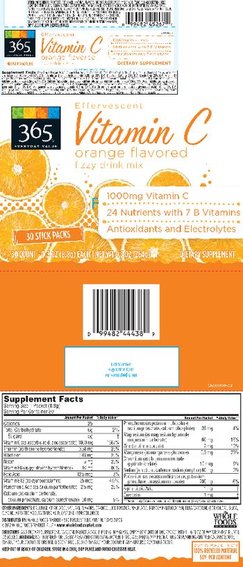365 Everyday Value Effervescent Vitamin C Orange Flavored - supplement