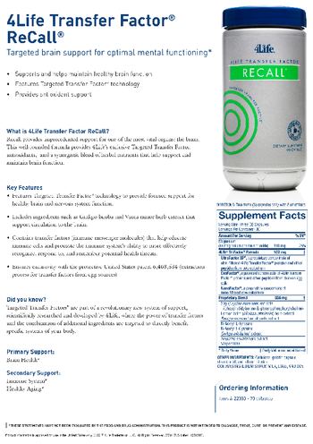 4Life 4Life Transfer Factor ReCall - supplement