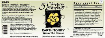 5 Chinese Elements Earth Tonify Warm The Center - supplement