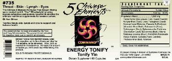 5 Chinese Elements Energy Tonify Tonify Yin - supplement