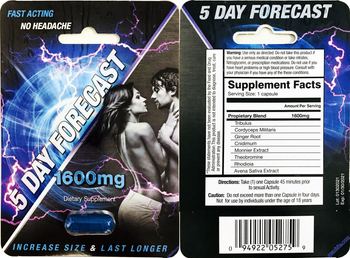 5 Day Forecast 5 Day Forecast 1600 mg - supplement