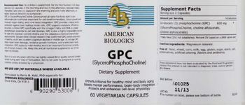 AB American Biologics GPC (GlyceroPhosphoCholine) - supplement