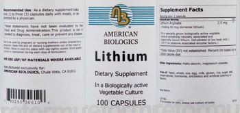 AB American Biologics Lithium - supplement