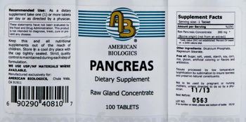 AB American Biologics Pancreas - supplement