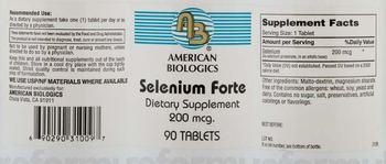 AB American Biologics Selenium Forte - supplement